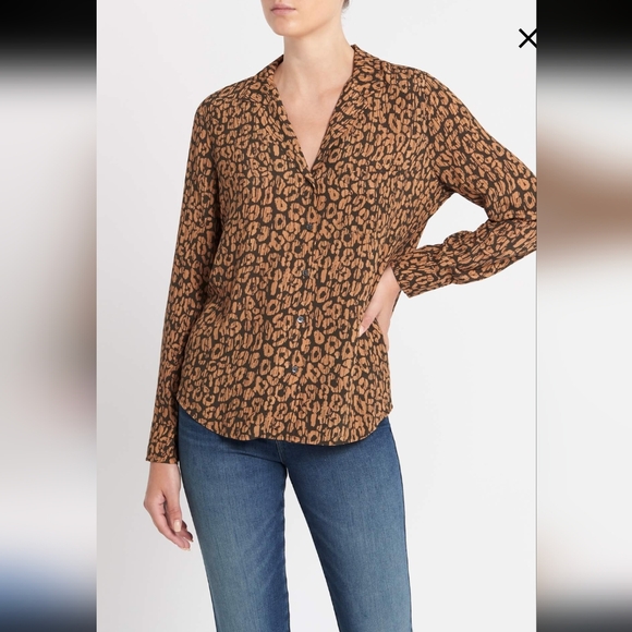 Rails Tops - Rails Rebel Batik Cheetah Print Button Up Blouse